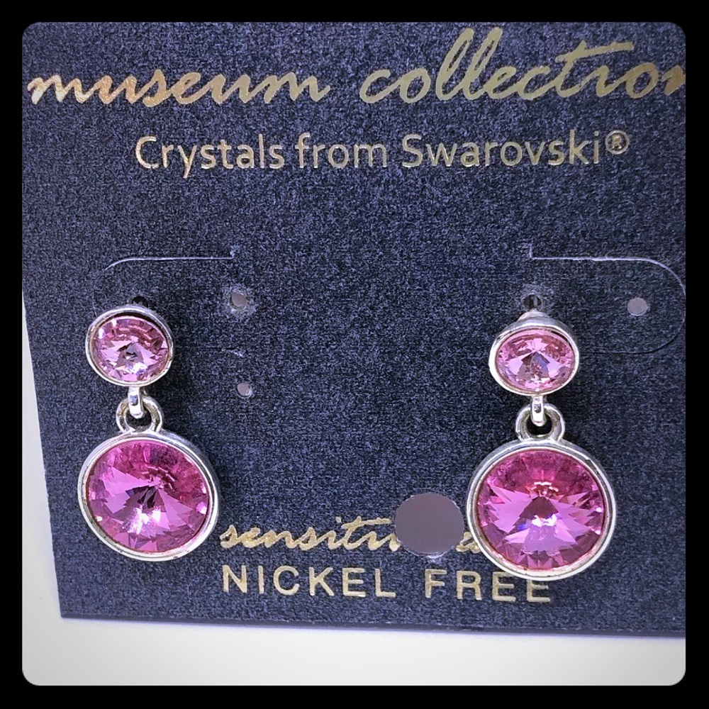 Swarovski Pink Crystal Earrings